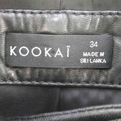 クーカイ KOOKAI スタンドカラー レザー ダブルライダースジャケット レディース 34
