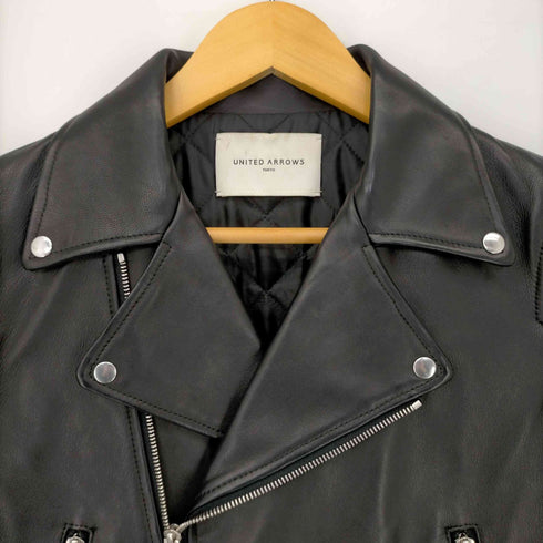 ユナイテッドアローズ UNITED ARROWS ラムレザーダブルライダースジャケット レディース JPN:38