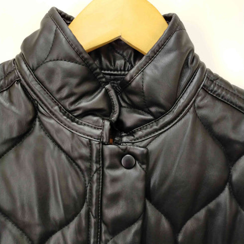 ザラ ZARA キルティング フェイクレザーパフジャケット レディース import:M