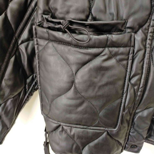 ザラ ZARA キルティング フェイクレザーパフジャケット レディース import:M
