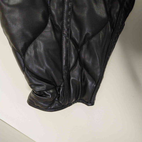 ザラ ZARA キルティング フェイクレザーパフジャケット レディース import:M