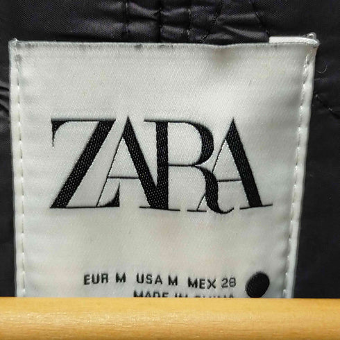 ザラ ZARA キルティング フェイクレザーパフジャケット レディース import:M