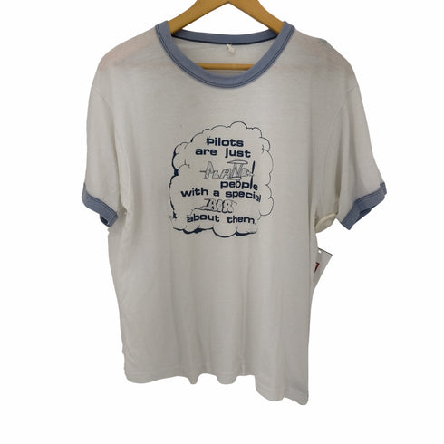 70S~80S フロントラバープリントリンガーTシャツ メンズ