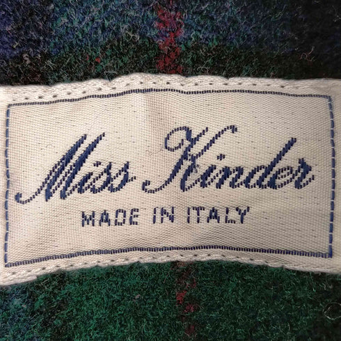 MISS KINDER イタリア製 ウールポンチョ 裏地チェック レディース JPN:36