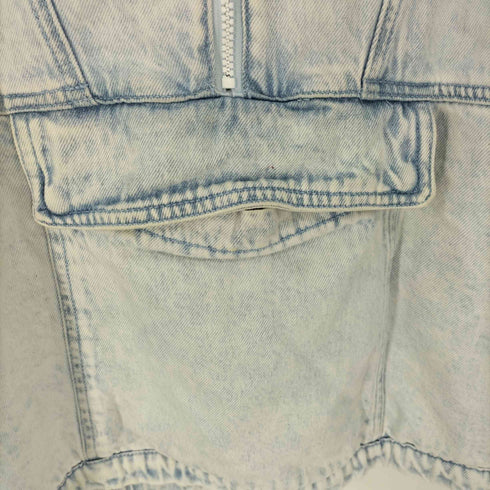 ベルシュカ BERSHKA Washed Denim Hood Anorak ウォッシュド デニム 裏ボア アノラック ジャケット レディース import:L