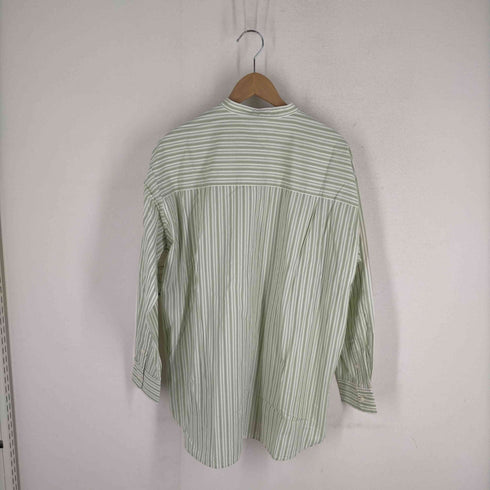 クラフトスタンダードブティック CRAFT STANDARD BOUTIQUE ノーカラー ストライプ柄 ボタンダウンシャツ バンドカラーシャツ レディース JPN:L