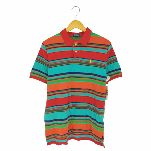 ポロバイラルフローレン Polo by RALPH LAUREN ポニー刺繍 マルチカラー ボーダー 鹿の子ポロシャツ メンズ 170