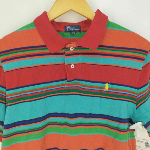ポロバイラルフローレン Polo by RALPH LAUREN ポニー刺繍 マルチカラー ボーダー 鹿の子ポロシャツ メンズ 170
