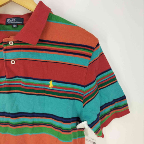 ポロバイラルフローレン Polo by RALPH LAUREN ポニー刺繍 マルチカラー ボーダー 鹿の子ポロシャツ メンズ 170