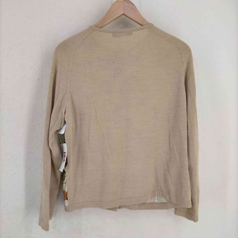 フルギ LA JOCONDE レーヨン混 リーフ柄 ニットカーディガン レディース