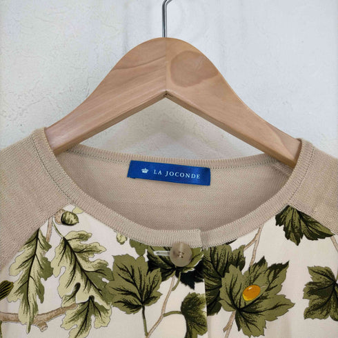 フルギ LA JOCONDE レーヨン混 リーフ柄 ニットカーディガン レディース