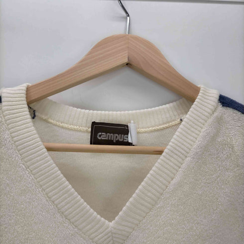 キャンパス CAMPUS USA製3ライン パイル地Vネックプルオーバー メンズ JPN:L