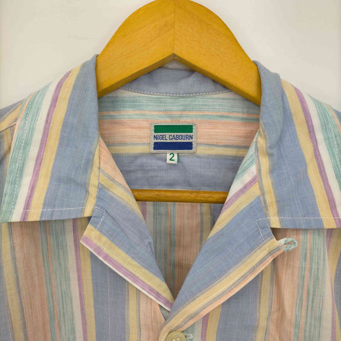 ナイジェルケーボン NIGEL CABOURN ストライプ オープンカラーシャツ メンズ JPN:2
