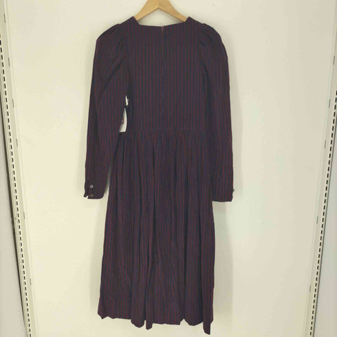 ローラアシュレイ LAURA ASHLEY 90S 英国製 ストライプ コーデュロイ ドレス ワンピース レディース UK 10