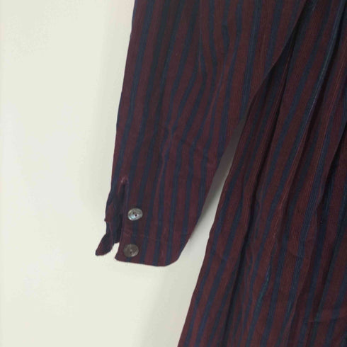 ローラアシュレイ LAURA ASHLEY 90S 英国製 ストライプ コーデュロイ ドレス ワンピース レディース UK 10