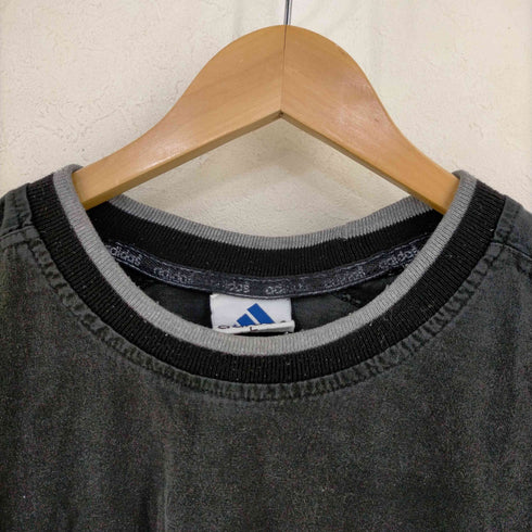 アディダス adidas ワンポイントロゴ ラインスリーブ Tシャツ メンズ import:L