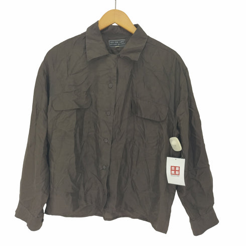 100% SOIE LAVEE シルク オープンカラー シャツ レディース 42/44