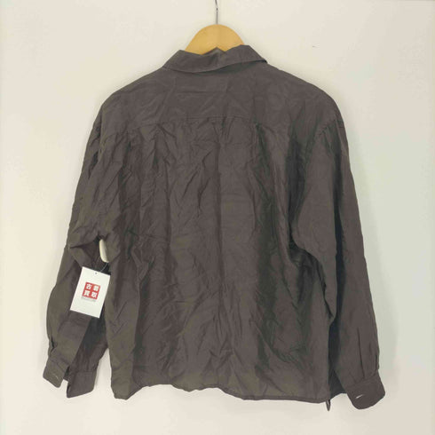 100% SOIE LAVEE シルク オープンカラー シャツ レディース 42/44