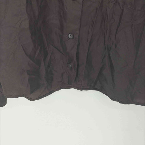 100% SOIE LAVEE シルク オープンカラー シャツ レディース 42/44