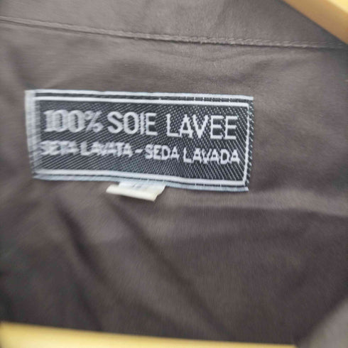 100% SOIE LAVEE シルク オープンカラー シャツ レディース 42/44