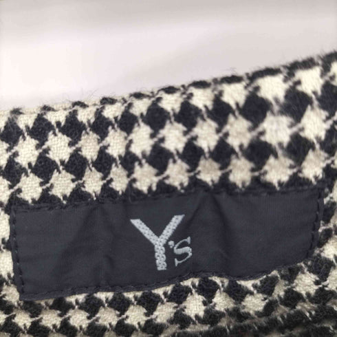 ワイズ Ys 80-90S ウール 千鳥格子 ベルテッド スカート レディース