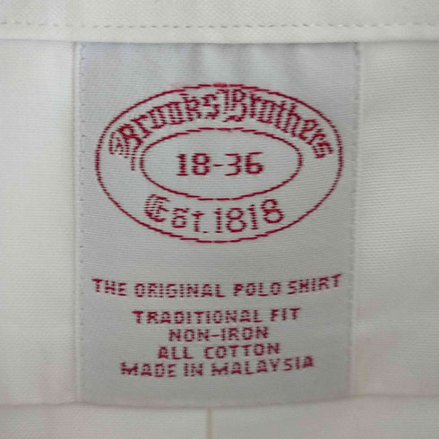 ブルックスブラザーズ BROOKS BROTHERS マレーシア製 コットンボタンダウンシャツ メンズ 18-36