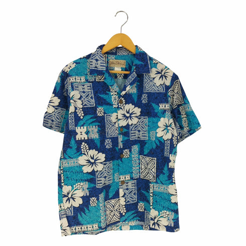 ブルーハワイ Blue Hawaii ハワイ製 総柄 コットンアロハシャツ メンズ import:S