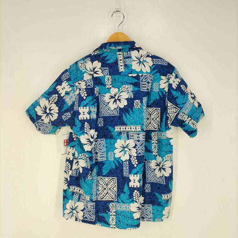 ブルーハワイ Blue Hawaii ハワイ製 総柄 コットンアロハシャツ メンズ import:S