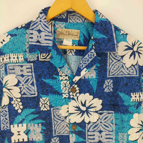 ブルーハワイ Blue Hawaii ハワイ製 総柄 コットンアロハシャツ メンズ import:S