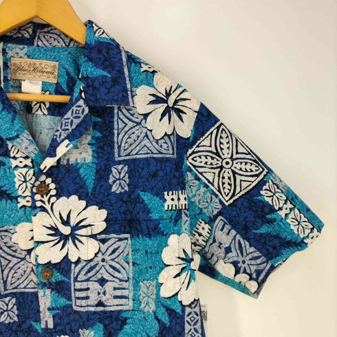 ブルーハワイ Blue Hawaii ハワイ製 総柄 コットンアロハシャツ メンズ import:S