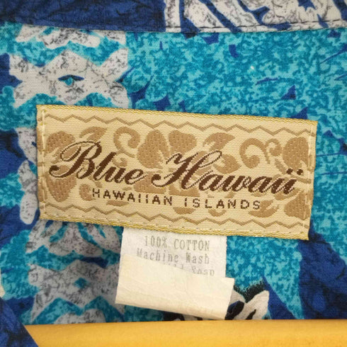ブルーハワイ Blue Hawaii ハワイ製 総柄 コットンアロハシャツ メンズ import:S