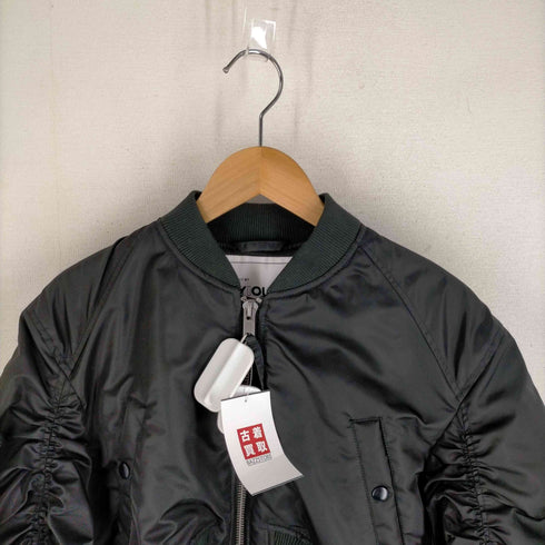 スライ SLY CROP GATHER MA-1 クロップ ギャザー ブルゾン 短丈 レディース FREE
