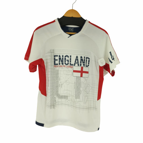 ポロラルフローレン POLO RALPH LAUREN S/S フロントデザインメッシュTシャツ ENGLAND メンズ import:L