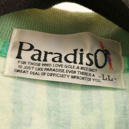 PARADISO オウム刺繍 オーバーサイズ総柄ポロシャツ メンズ LL