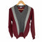 ZIMMERH MADE IN SWITZERLAND ラインデザインVネックニット メンズ JPN:M