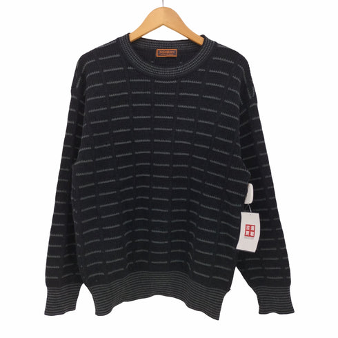 イヴサンローラン Yves Saint Laurent 70S クルーネック ウール 柄 ニット メンズ