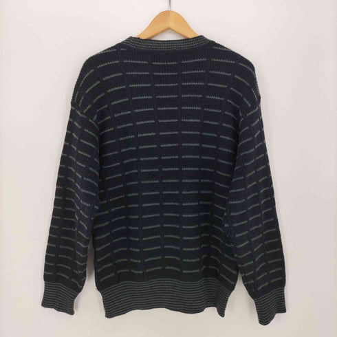 イヴサンローラン Yves Saint Laurent 70S クルーネック ウール 柄 ニット メンズ