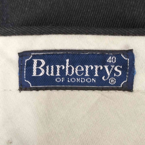 バーバリーズ BURBERRYS スペイン製 ロゴ刺繍 2タック スラックス パンツ メンズ 40