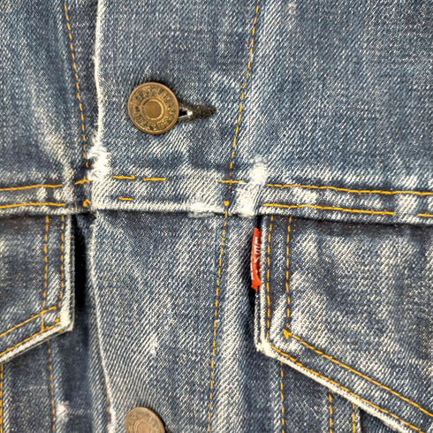 リーバイス Levis 60-70S USA製 ボタン裏526 BIG E 最終 不均等V 黒カン 70505 デニムジャケット メンズ