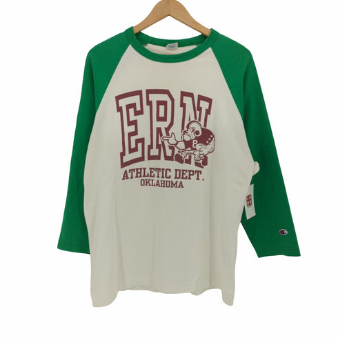 チャンピオン Champion 復刻トリコタグ ATHLETIC DEPT OKLAHOMA ラグランスリーブ カットソー メンズ JPN:XL