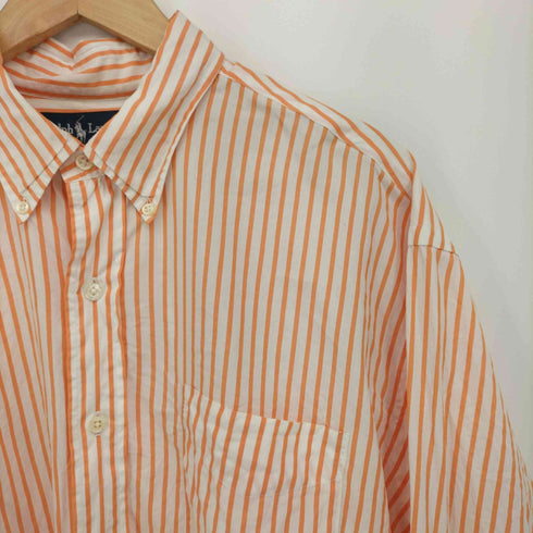ラルフローレン RALPH LAUREN BERTRAND ストライプ 胸ポケット BD L/S シャツ メンズ import:XL