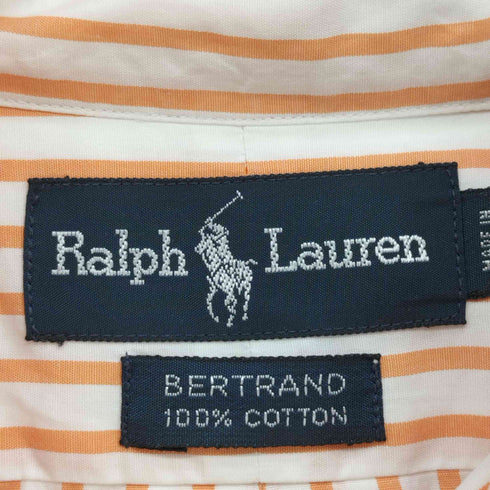 ラルフローレン RALPH LAUREN BERTRAND ストライプ 胸ポケット BD L/S シャツ メンズ import:XL