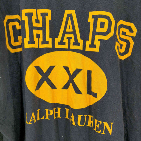 チャップスラルフローレン CHAPS RALPH LAUREN USA製 S/S ロゴ 3段プリント Tシャツ メンズ JPN:XL