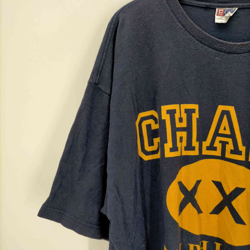 チャップスラルフローレン CHAPS RALPH LAUREN USA製 S/S ロゴ 3段プリント Tシャツ メンズ JPN:XL