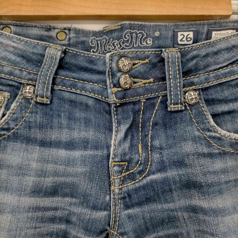 ミスミー miss me jeans スパンコール装飾ローライズデニム レディース 26