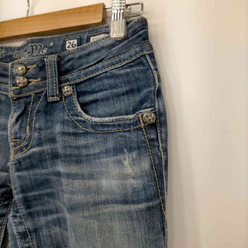 ミスミー miss me jeans スパンコール装飾ローライズデニム レディース 26