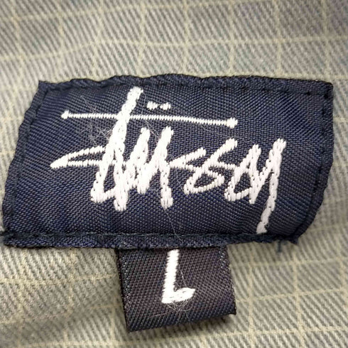 ステューシー Stussy USA製 紺タグ 格子 コットンZIPパーカー メンズ import:L