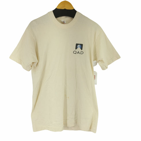 フルーツオブザルーム FRUIT OF THE LOOM 90S MADE IN USA ワンポイントプリント S/S Tシャツ QAD 裾シングルステッチ メンズ import:L