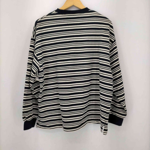 メゾンスペシャル MAISON SPECIAL 24SS Prime-Over India Cotton Border Crew Neck Long Sleeve T-Shirt メンズ JPN:2
