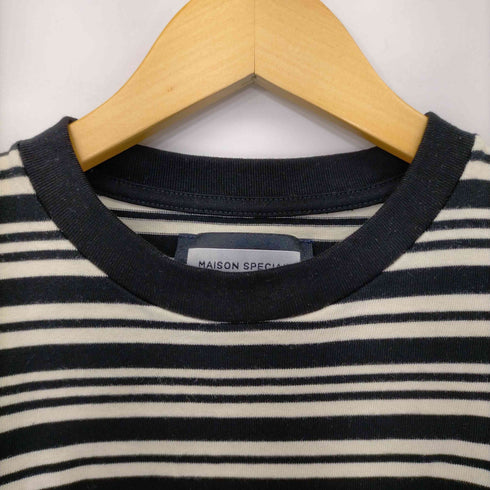 メゾンスペシャル MAISON SPECIAL 24SS Prime-Over India Cotton Border Crew Neck Long Sleeve T-Shirt メンズ JPN:2
